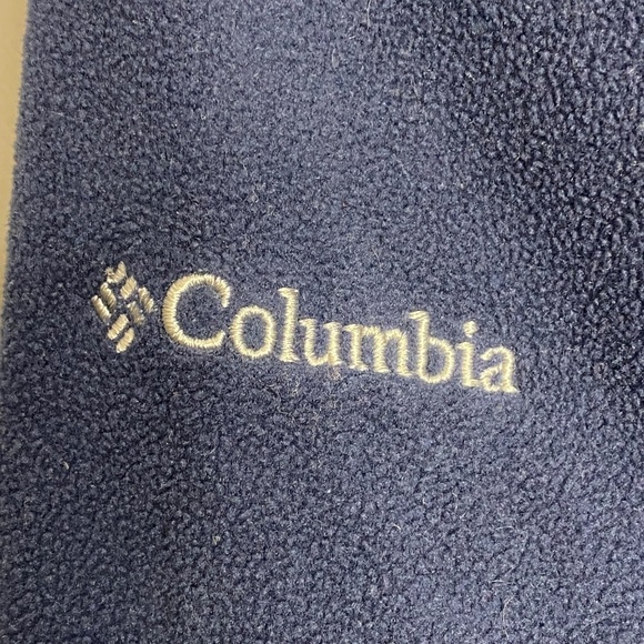 COLUMBIA Arctic Air Fleece Blue Colorblock 3/4 Zip Running Athletic Jacket M EUC - Picture 7 of 11